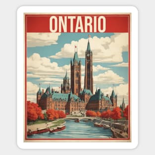 Ontario Canada Vintage Poster Tourism Sticker